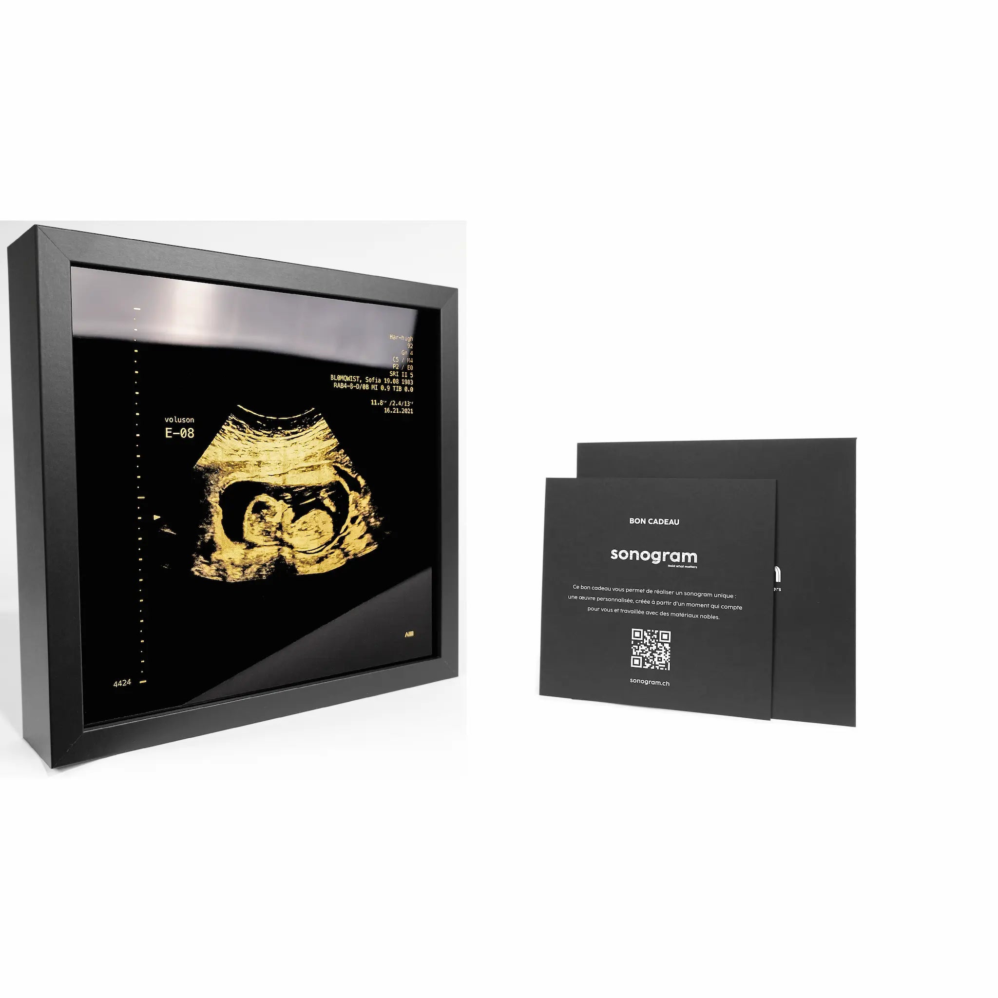 photo d'un cadre Sonogram en or