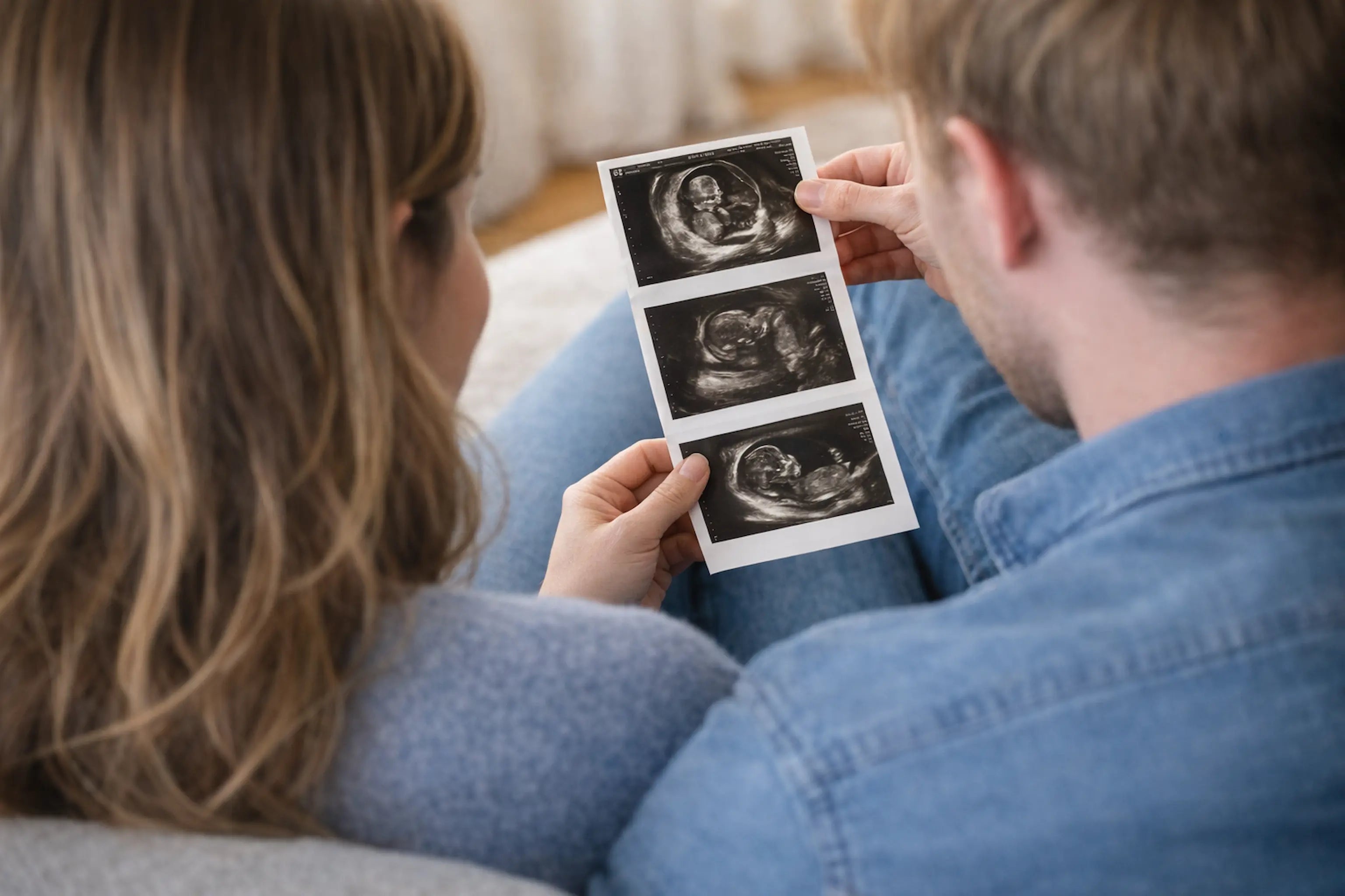 un couple qui admire une échographie